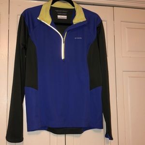 Columbia Omni-Wind Block Breathable Windproof Omni-Wick Purple 1/4 Zip Top Lg R1